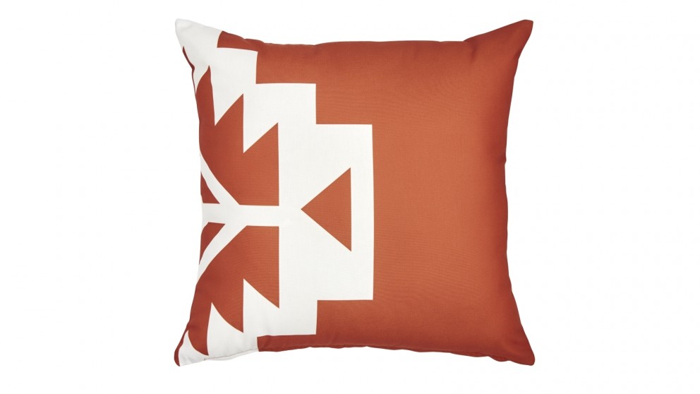 Aztec Kali Terracotta White Cushion